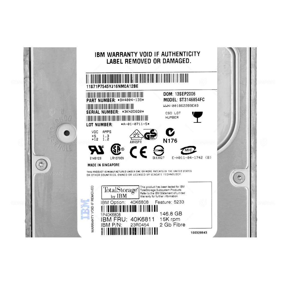 40K6811 IBM HDD 146GB 15K FATA 2G 3.5" LFF HOT-SWAP